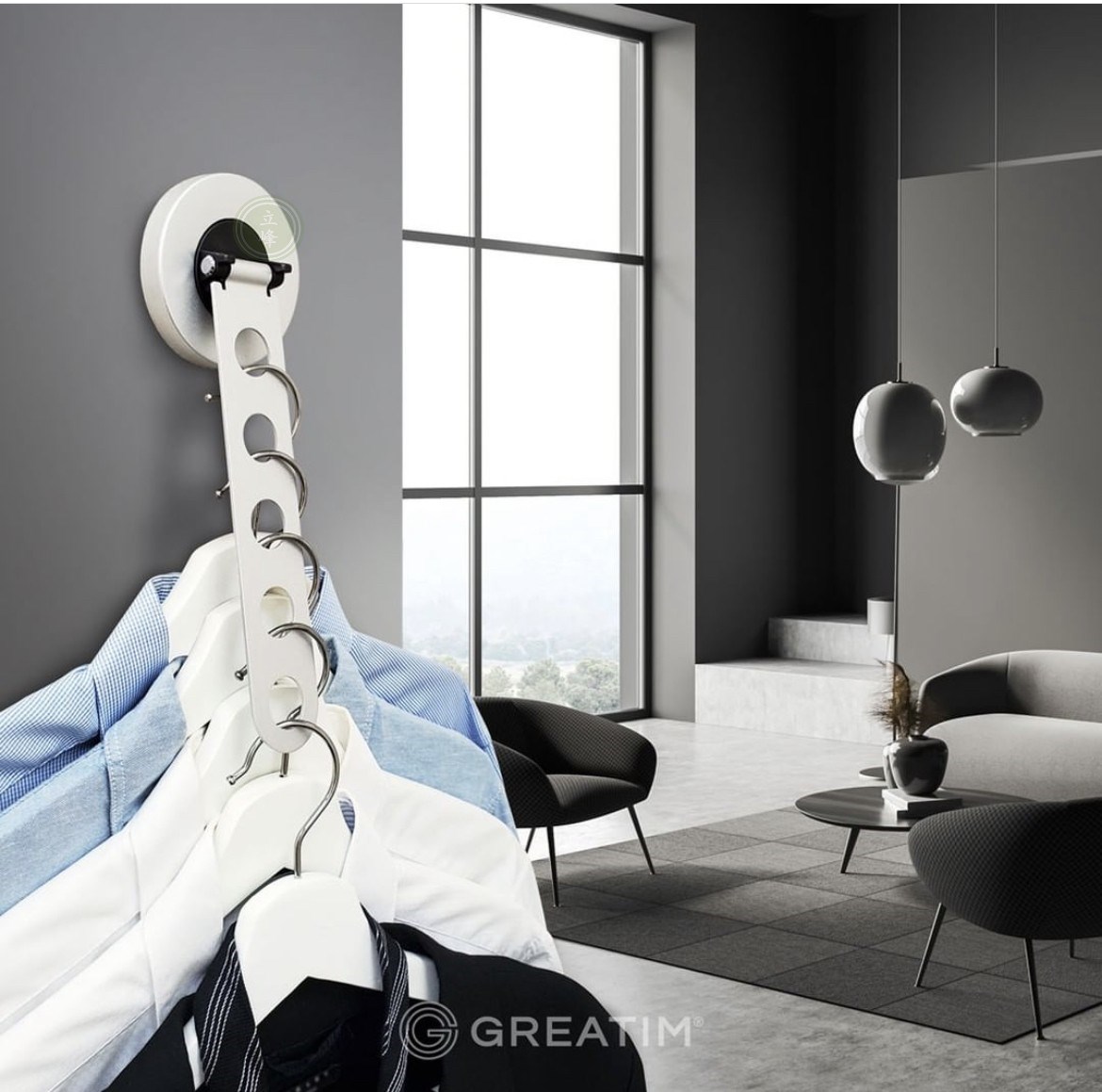 GT-S54【白色】 旋轉衣架 